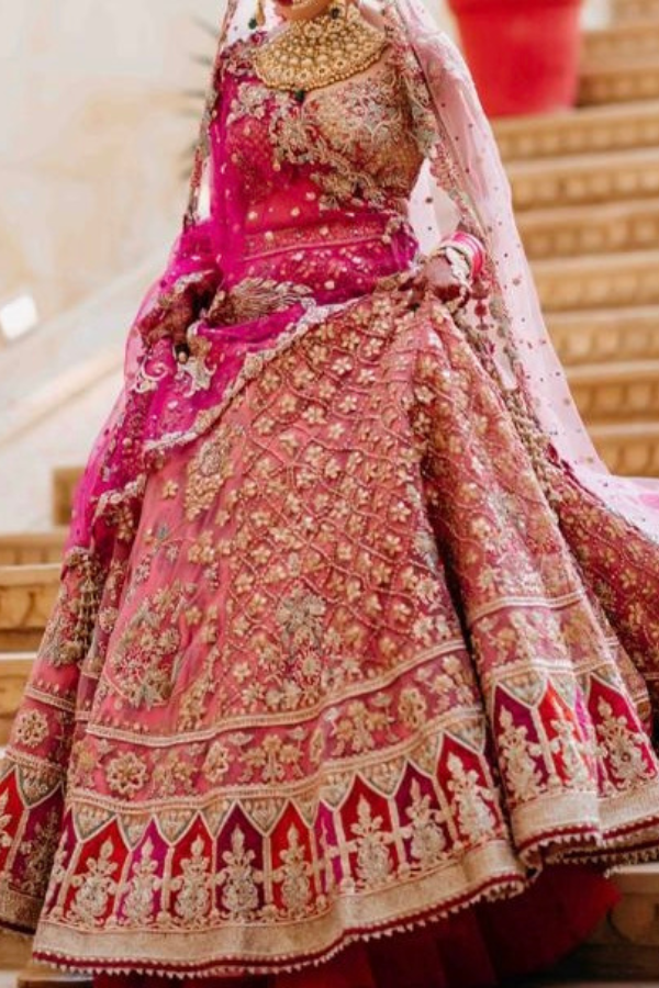 Rimple & Harpreet Opulent Pink Bridal Lehenga Set