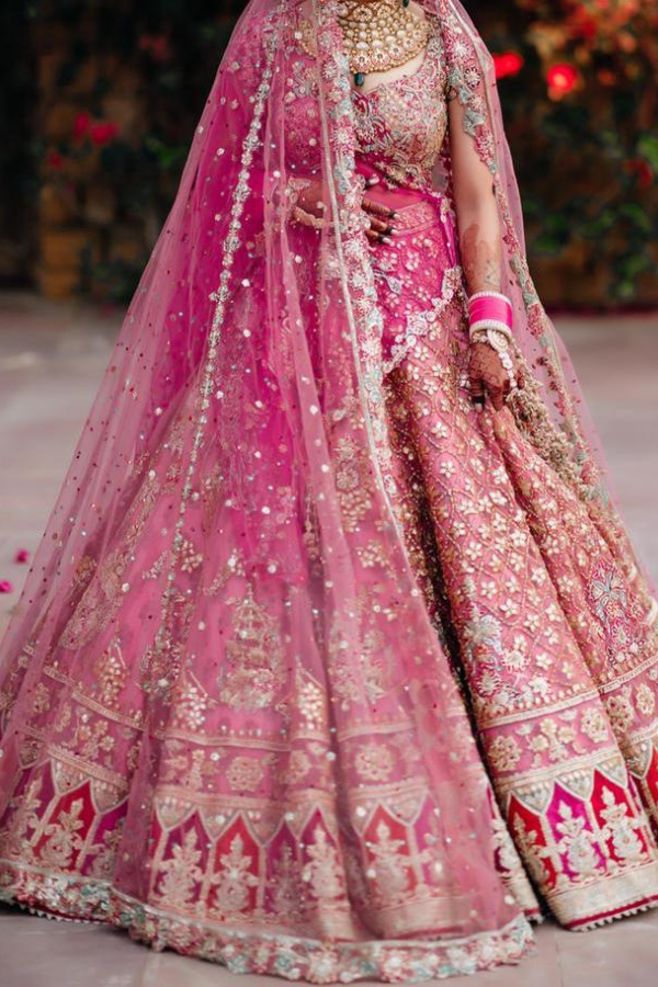 Rimple & Harpreet Opulent Pink Bridal Lehenga Set
