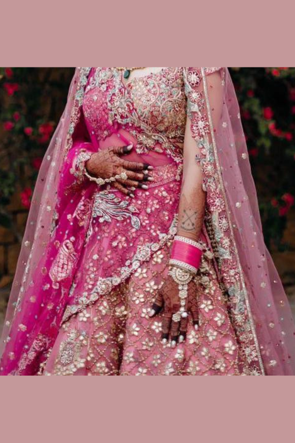 Rimple & Harpreet Opulent Pink Bridal Lehenga Set