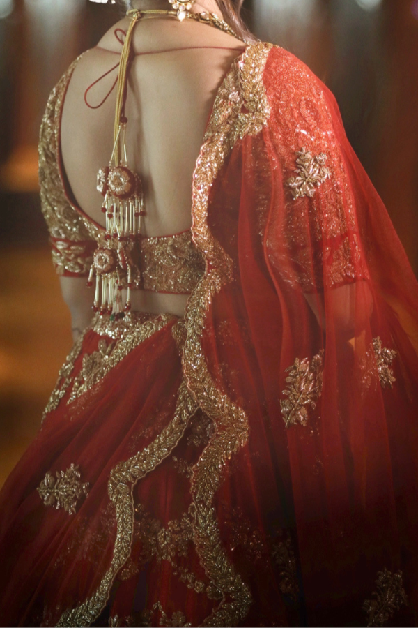 Shyamal & Bhumika Red Embroidered Bridal Lehenga Set