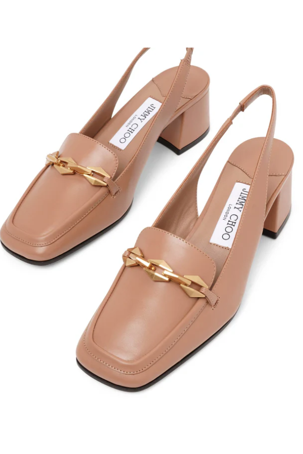 Jimmy Choo Diamond Tilda 45 leather slingback pumps