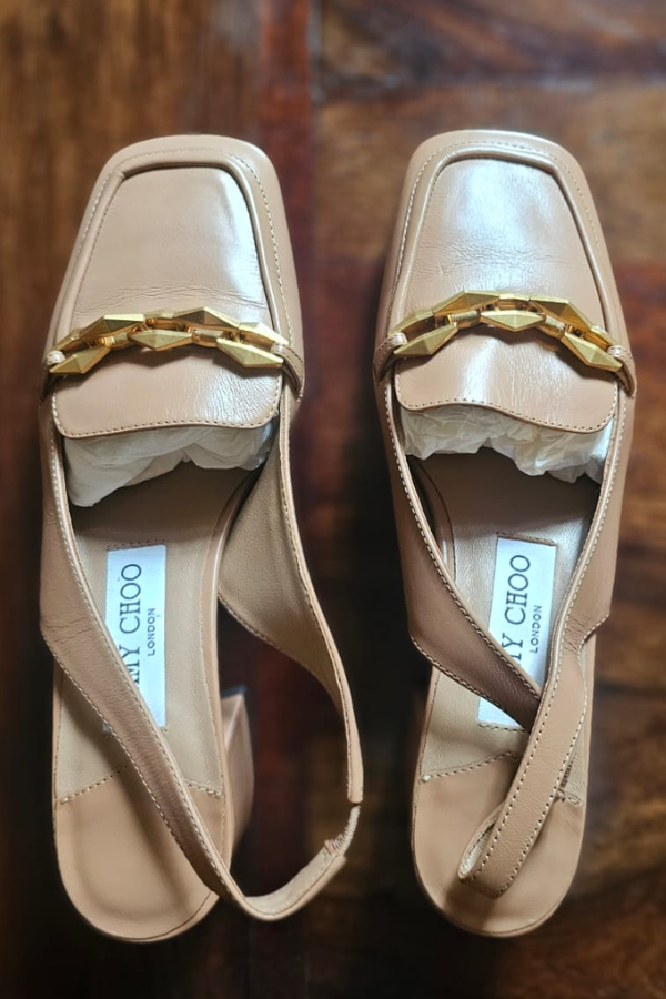 Jimmy Choo Diamond Tilda 45 leather slingback pumps