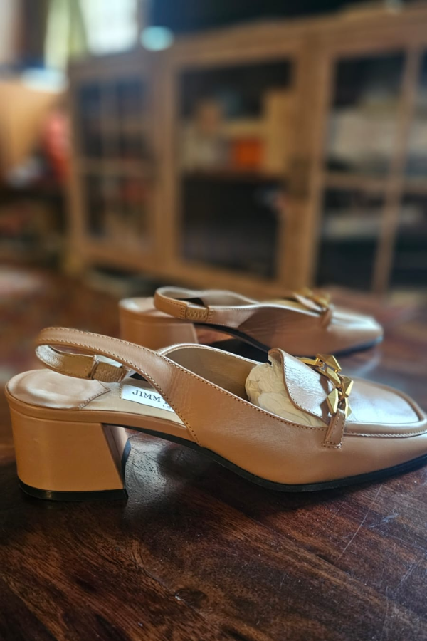 Jimmy Choo Diamond Tilda 45 leather slingback pumps