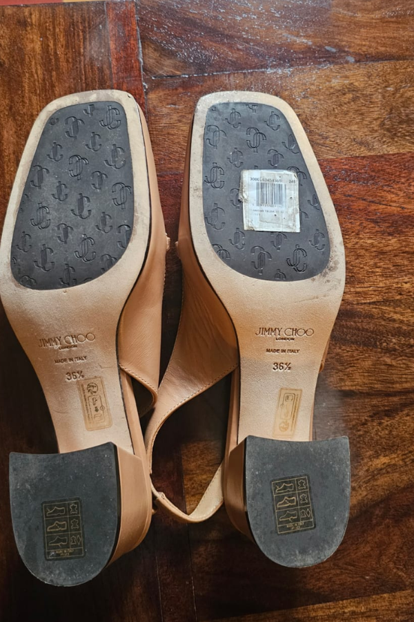 Jimmy Choo Diamond Tilda 45 leather slingback pumps