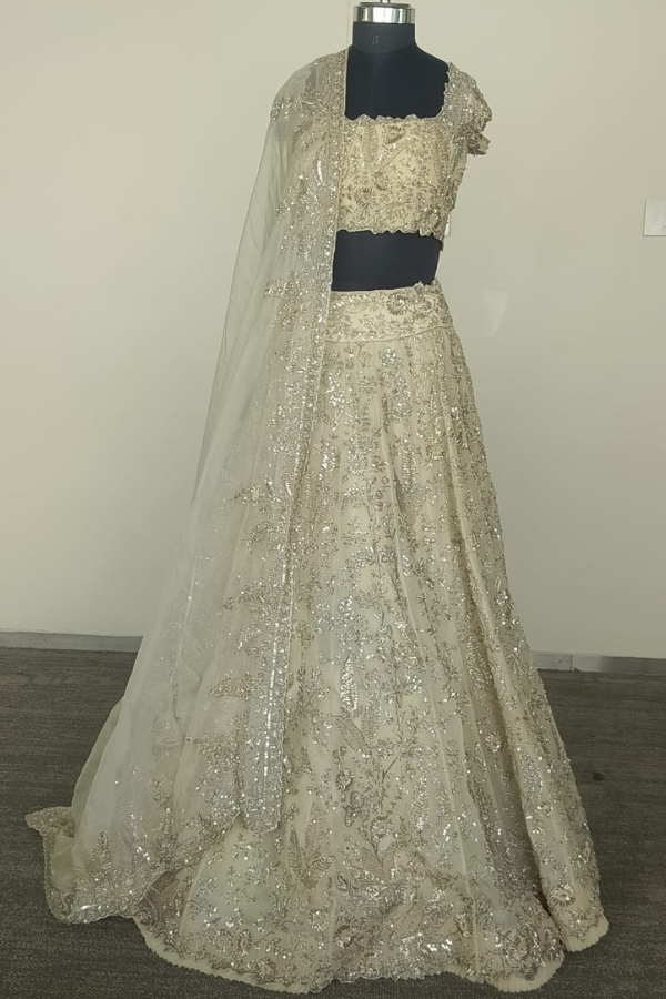 Anushree Reddy Ivory Embellished  Lehenga