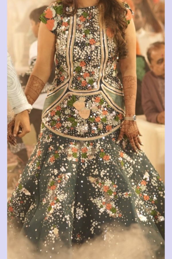 Sahil Kochhar Blue Embellished Gown