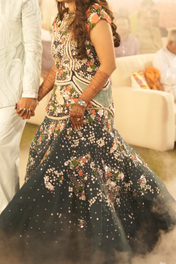 Sahil Kochhar Blue Embellished Gown