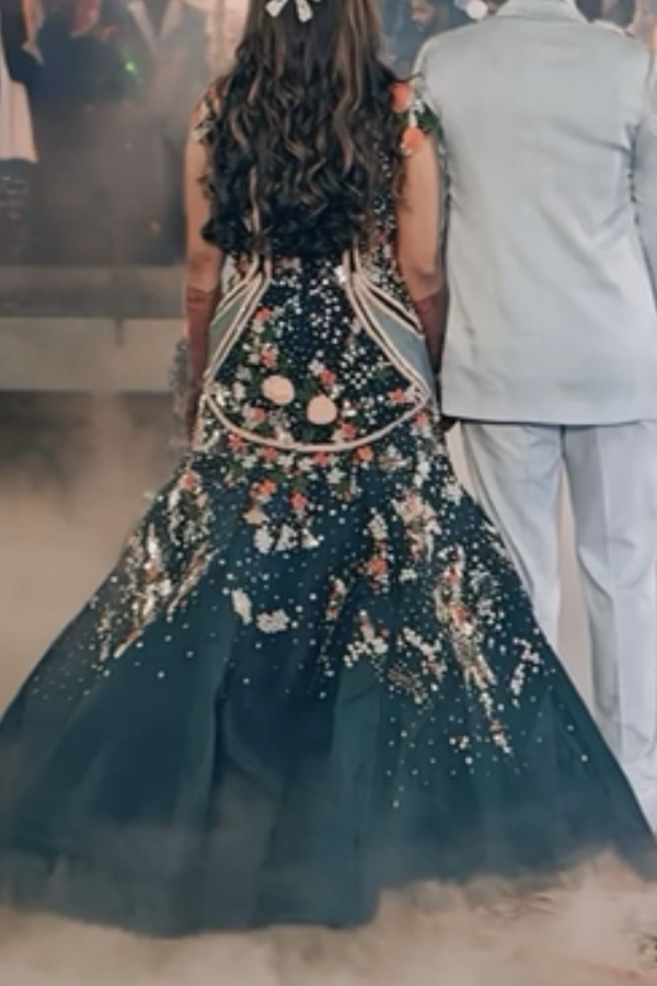 Sahil Kochhar Blue Embellished Gown