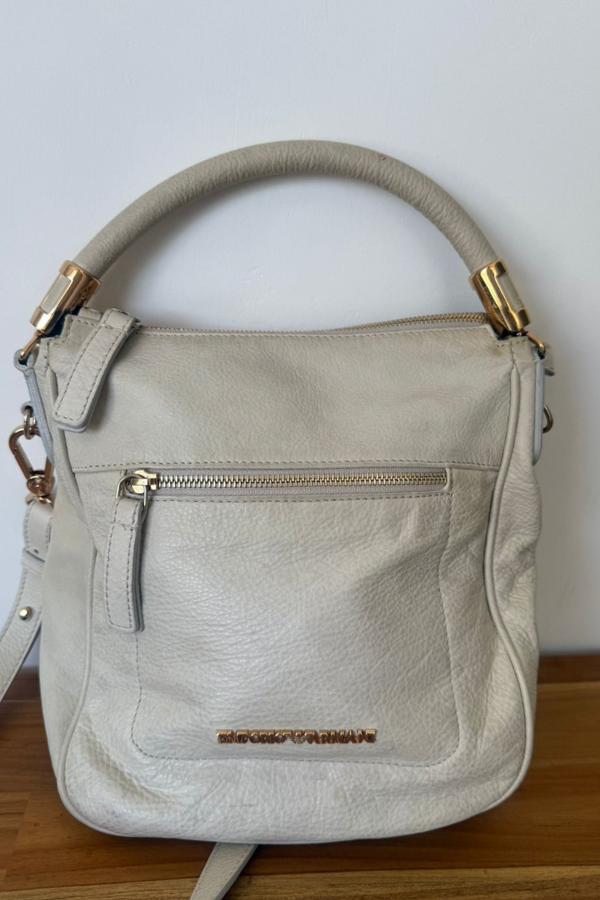 Emporio Armani Cream Leather Shoulder Bag