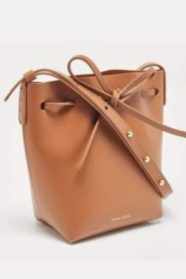 Mansur Gavriel Brown Leather Mini Bucket Bag