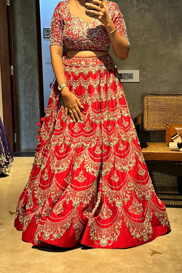 Jayanti Reddy Red Lehenga Set