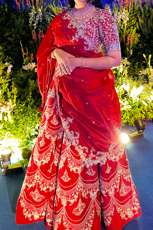 Jayanti Reddy Red Lehenga Set