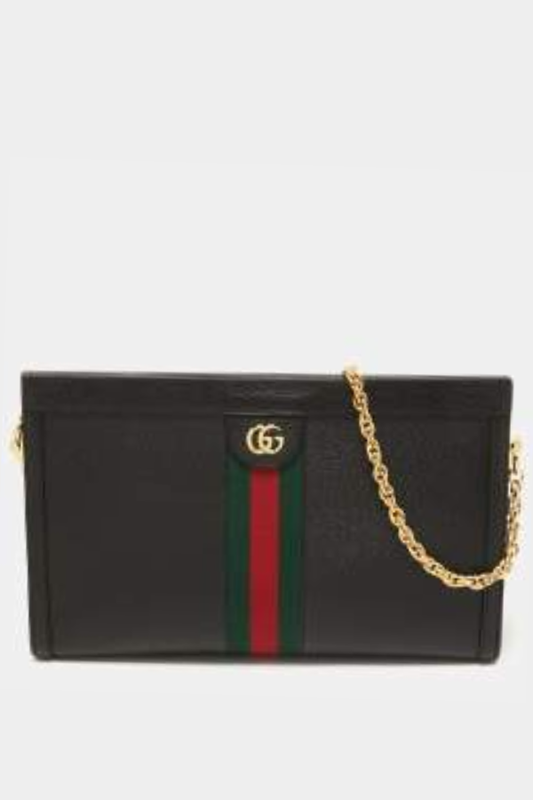 Gucci Black Leather Medium Ophidia GG Shoulder Bag