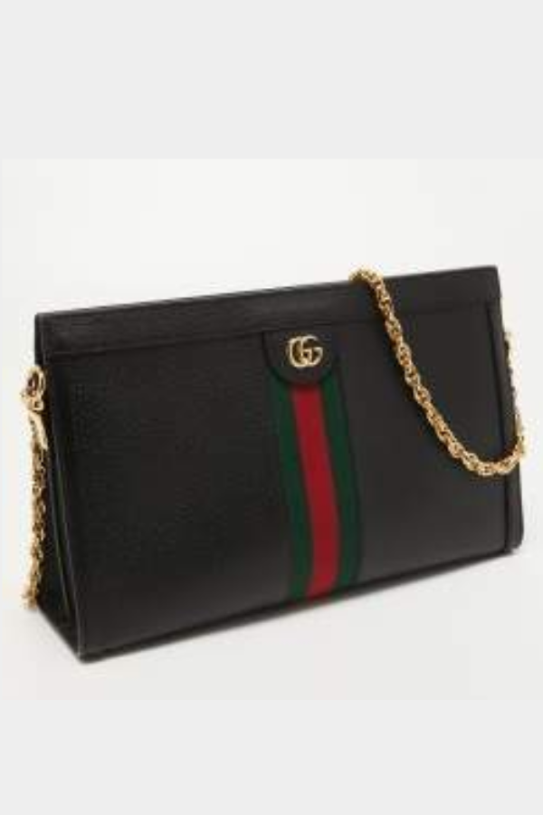 Gucci Black Leather Medium Ophidia GG Shoulder Bag