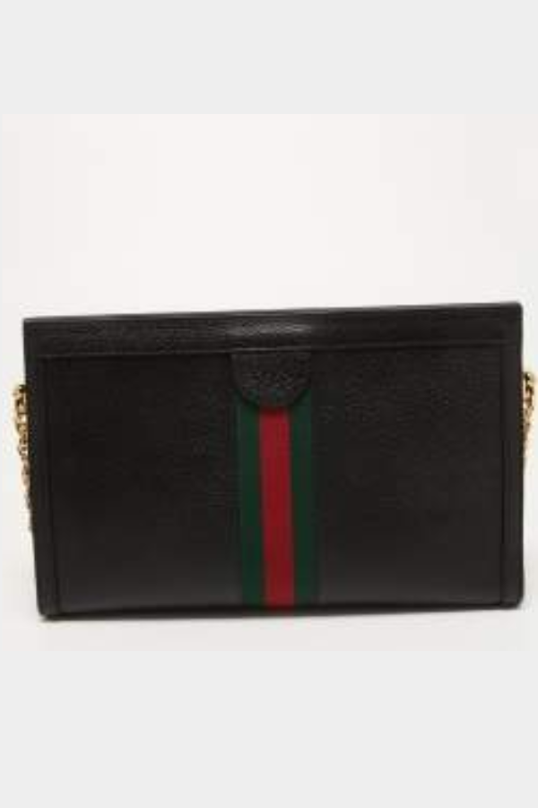 Gucci Black Leather Medium Ophidia GG Shoulder Bag