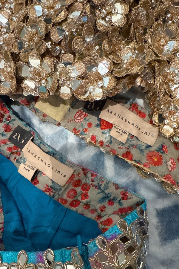 Akanksha Gajaria Turquoise & Pink Tie-Dye Lehenga Set