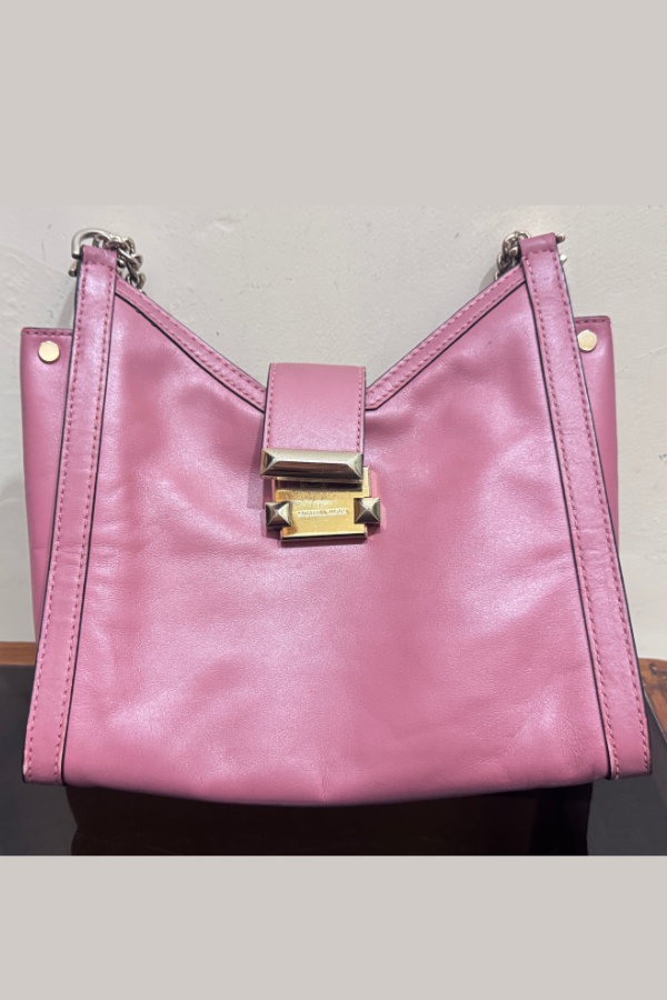 Michael Kors Whitney Polished Leather Chain Shoulder Tote