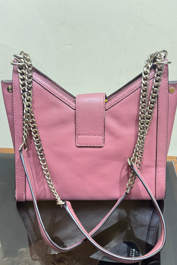 Michael Kors Whitney Polished Leather Chain Shoulder Tote