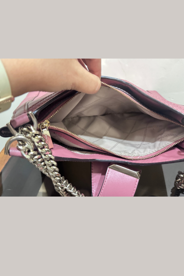 Michael Kors Whitney Polished Leather Chain Shoulder Tote