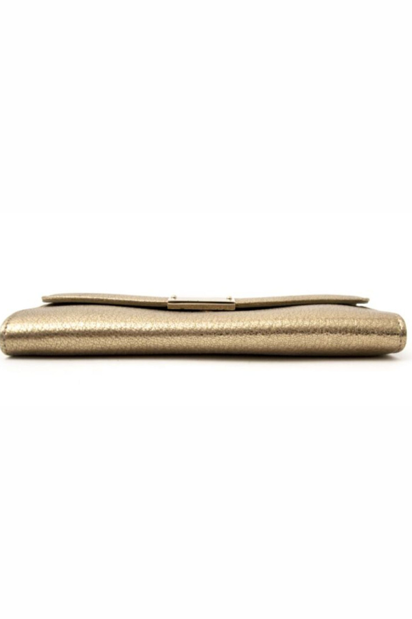 Jimmy Choo Gold Lame Glitter Riane Clutch