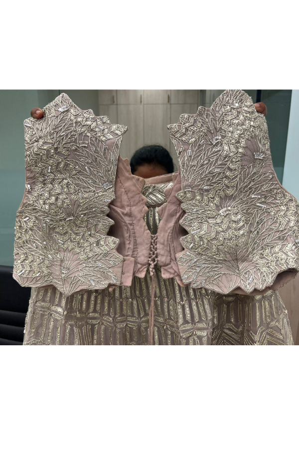 Varun & Nidhika Champagne Gold Embellished Lehenga Set