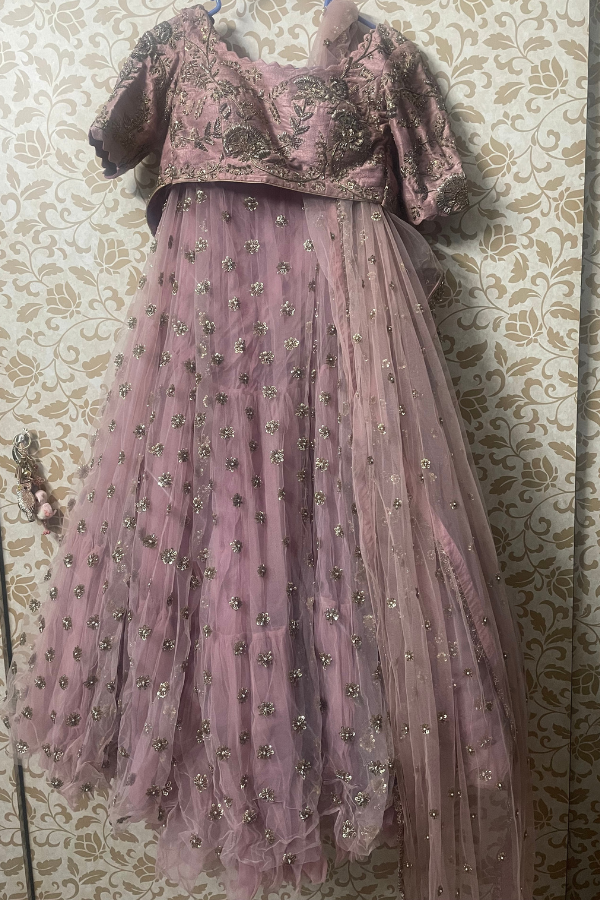 Mrunalini Rao Embellished Lilac Lehenga Set