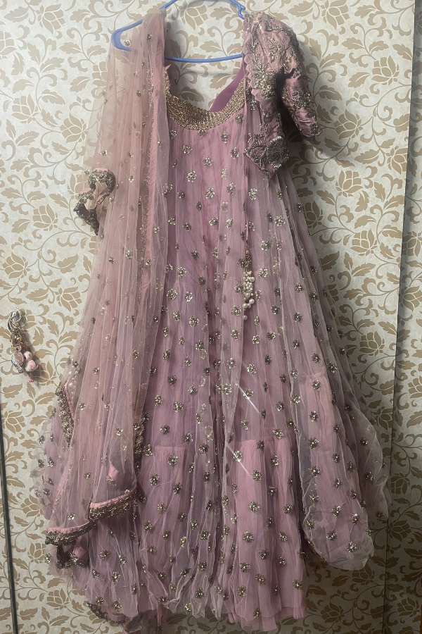 Mrunalini Rao Embellished Lilac Lehenga Set