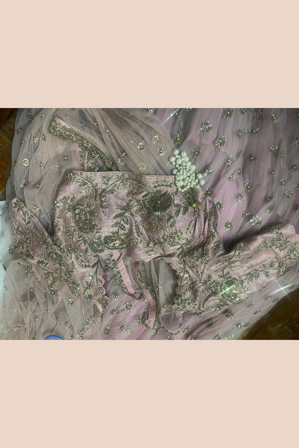 Mrunalini Rao Embellished Lilac Lehenga Set