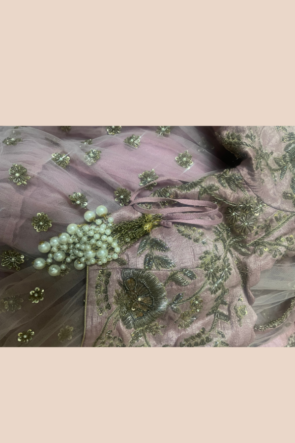Mrunalini Rao Embellished Lilac Lehenga Set