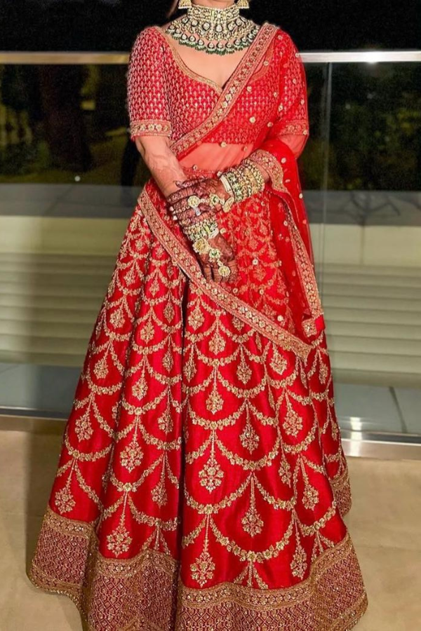 Sabyasachi Red Rang Mahal Lehenga Set