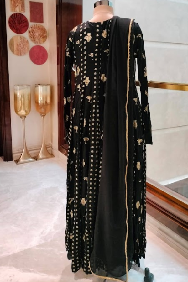 Masaba Black Gold Potters Touch Anarkali Set