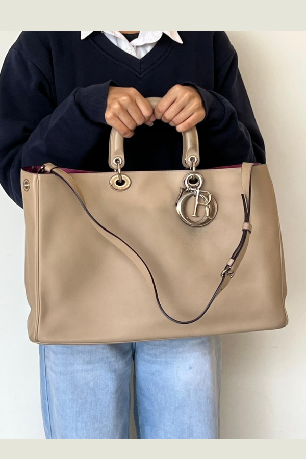 Christian Dior Diorissimo Large Leather Tote