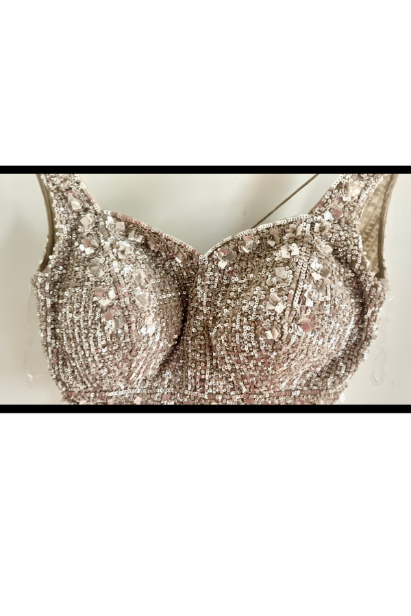 Seema Gujral Champagne Sequin Lehenga Set