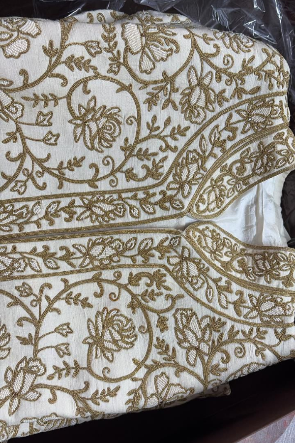 Rohit Bal Ivory Embroidered Sherwani Set