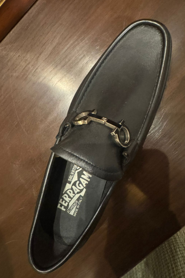 Salvatore Ferragamo Black Leather Moccasin UK 6