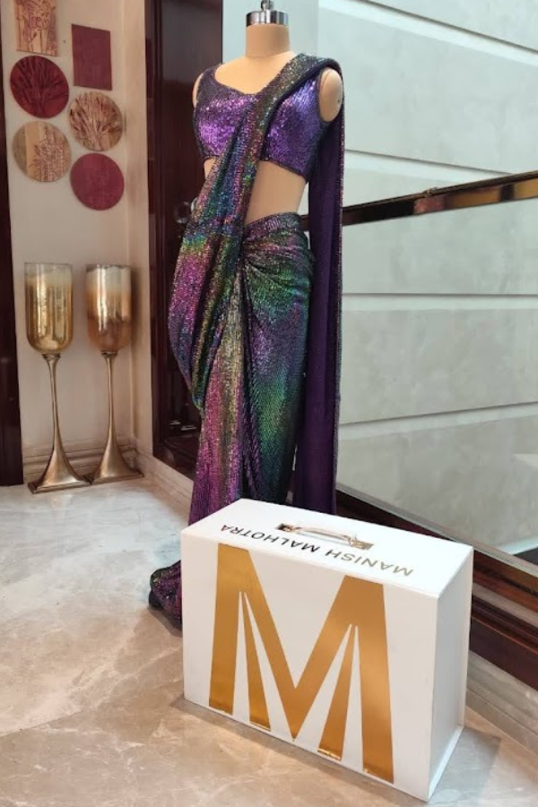 Manish Malhotra Multicolor Draped Saree