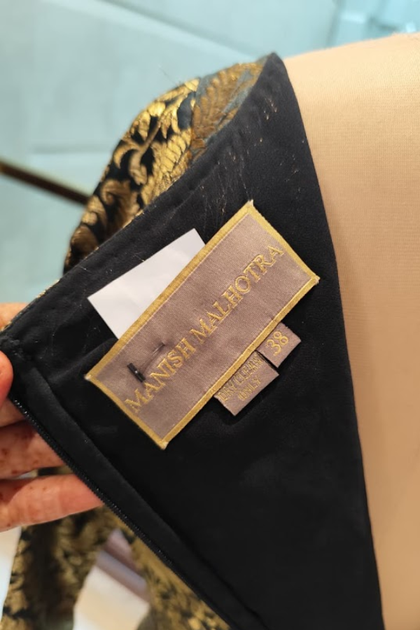 Manish Malhotra Black & Gold Heritage Anarkali Set