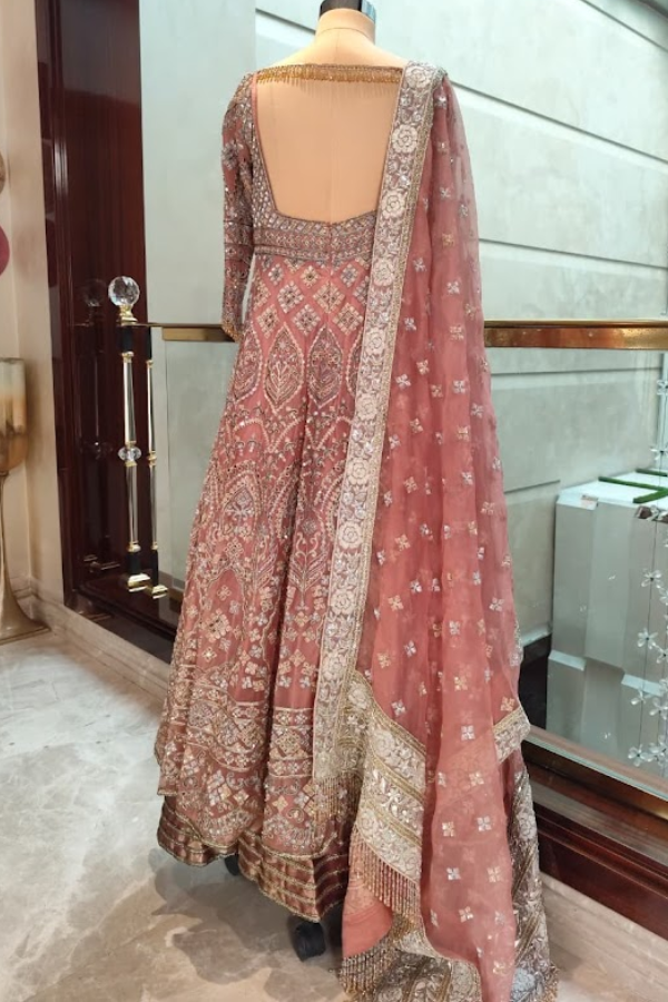 Manish Malhotra Pink Heavy Embroidered Anarkali Set