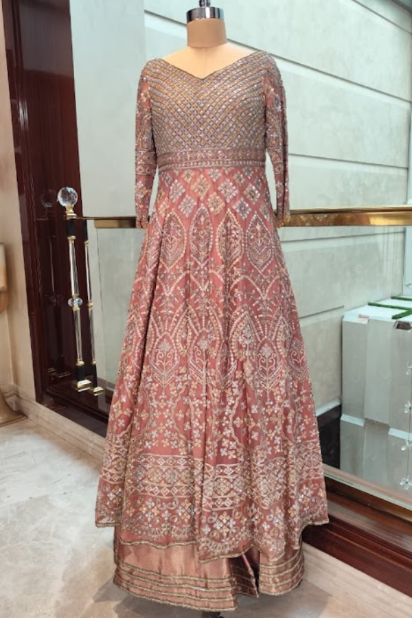 Manish Malhotra Pink Heavy Embroidered Anarkali Set