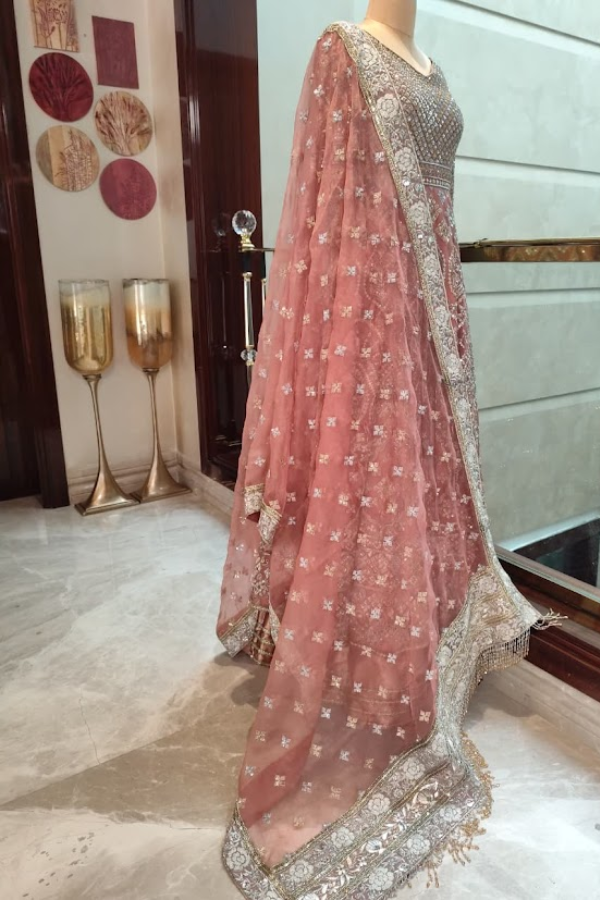 Manish Malhotra Pink Heavy Embroidered Anarkali Set