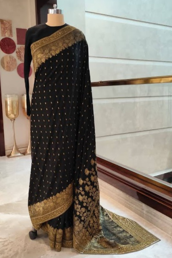 Sabyasachi Black & Gold Saree Set