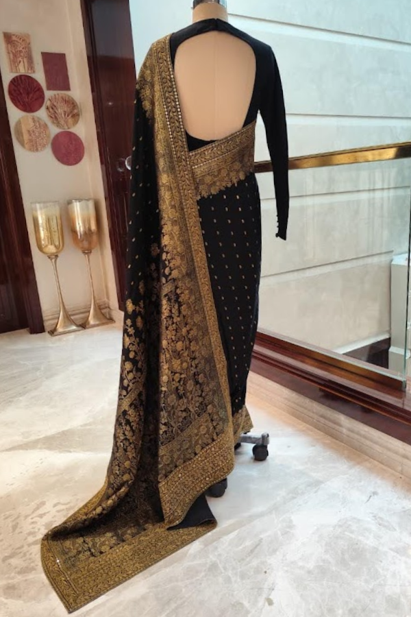 Sabyasachi Black & Gold Saree Set