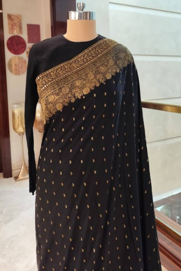 Sabyasachi Black & Gold Saree Set