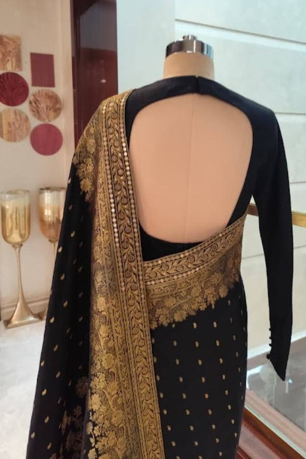 Sabyasachi Black & Gold Saree Set