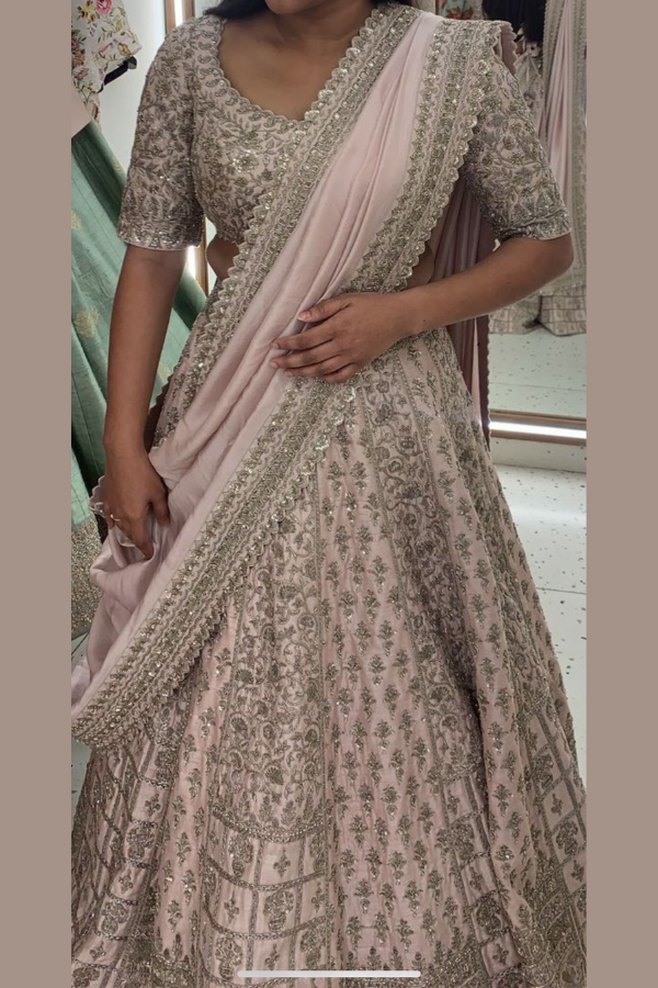 Mrunalini Rao Hand-Embroidered Lehenga Set