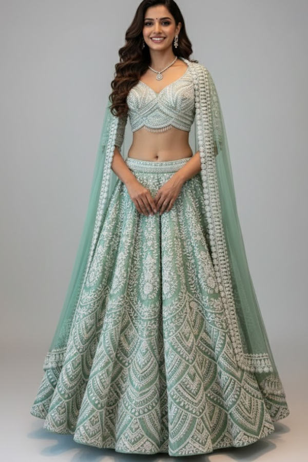 Rianta's Sage Green Ariel Lehenga Set