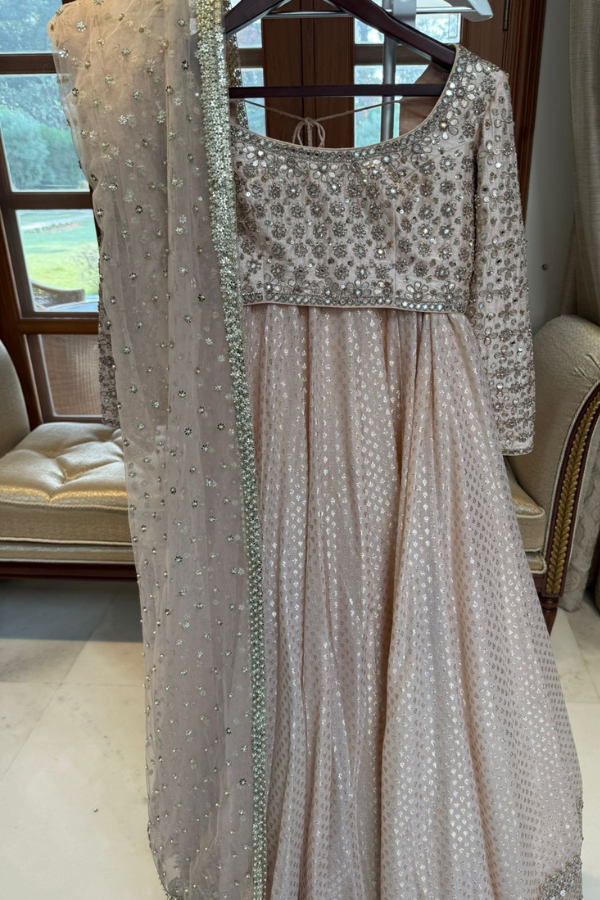 Abhinav Mishra Blush Mirror-Work Lehenga Set