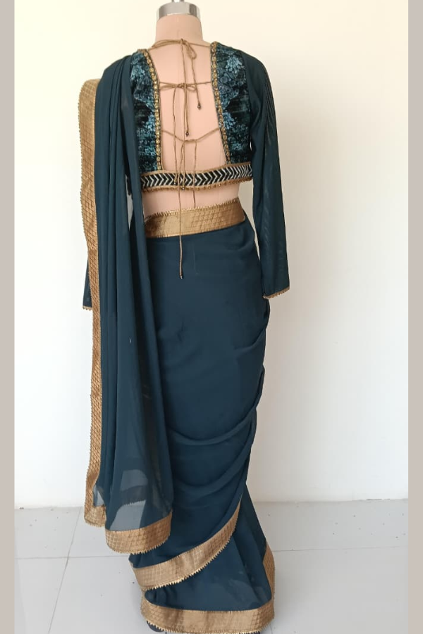 JJ Valaya Teal Saree