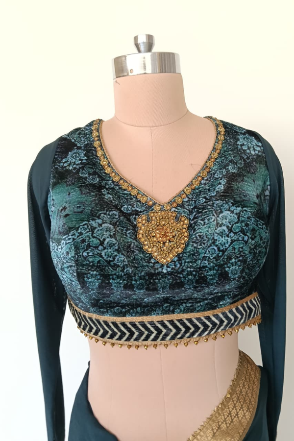 JJ Valaya Teal Saree