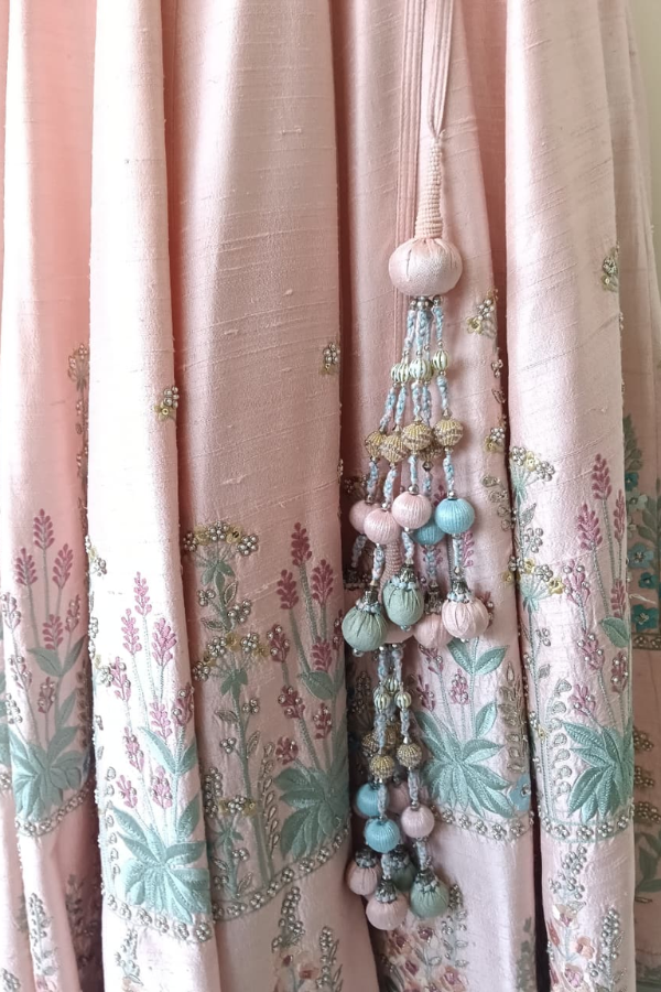 Anita Dongre Blush Pink Floral Embroidered Lehenga Set